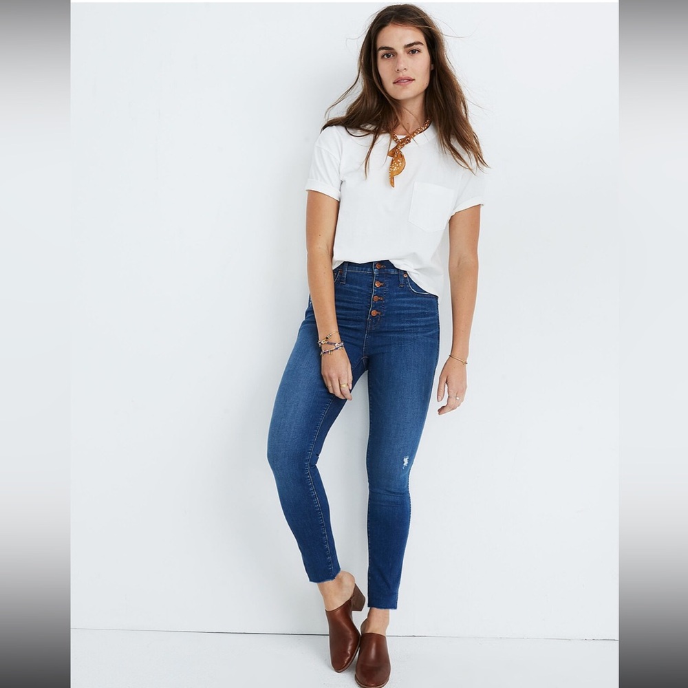 Madewell 10" High-Rise Skinny Jeans in Hanna Wash
